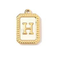 A Pack Of 3 201 Stainless Steel Shell 18K Gold Plated Letter Polished Pendant sku image 8