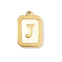 A Pack Of 3 201 Stainless Steel Shell 18K Gold Plated Letter Polished Pendant sku image 10