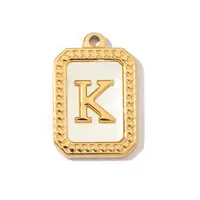 A Pack Of 3 201 Stainless Steel Shell 18K Gold Plated Letter Polished Pendant sku image 11