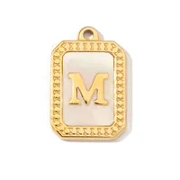 A Pack Of 3 201 Stainless Steel Shell 18K Gold Plated Letter Polished Pendant sku image 13