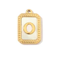 A Pack Of 3 201 Stainless Steel Shell 18K Gold Plated Letter Polished Pendant sku image 15