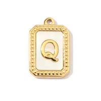 A Pack Of 3 201 Stainless Steel Shell 18K Gold Plated Letter Polished Pendant sku image 17