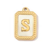 A Pack Of 3 201 Stainless Steel Shell 18K Gold Plated Letter Polished Pendant sku image 19