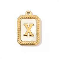 A Pack Of 3 201 Stainless Steel Shell 18K Gold Plated Letter Polished Pendant sku image 24