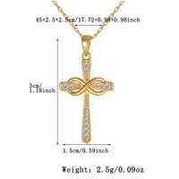 Sterling Silver White Gold Plated Gold Plated Simple Style Classic Style Inlay Cross Moissanite Pendant Necklace main image 10