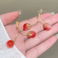 1 Pair Cute Sweet Cherry Alloy Drop Earrings sku image 3
