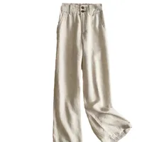 Women's Holiday Daily Simple Style Solid Color Full Length Pocket Casual Pants Straight Pants main image 5