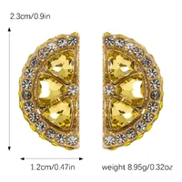 1 Pair IG Style Elegant Cute Lemon Cherry Polishing Inlay Zinc Alloy Rhinestones K Gold Plated Ear Studs main image 9