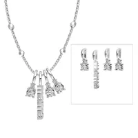Sterling Silver Simple Style Classic Style Inlay Letter Zircon Pendant Necklace sku image 2