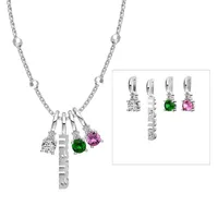 Sterling Silver Simple Style Classic Style Inlay Letter Zircon Pendant Necklace sku image 3