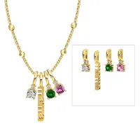 Sterling Silver Simple Style Classic Style Inlay Letter Zircon Pendant Necklace sku image 4
