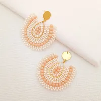 1 Pair Bohemian Classic Style U Shape Water Droplets Glass Seed Bead Drop Earrings main image 3