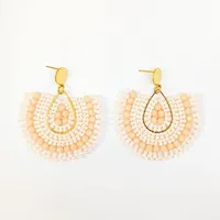 1 Pair Bohemian Classic Style U Shape Water Droplets Glass Seed Bead Drop Earrings sku image 1
