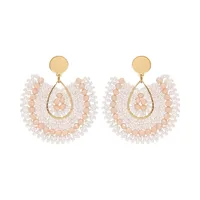 1 Pair Bohemian Classic Style U Shape Water Droplets Glass Seed Bead Drop Earrings main image 4