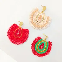 1 Pair Bohemian Classic Style U Shape Water Droplets Glass Seed Bead Drop Earrings main image 2