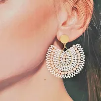 1 Pair Bohemian Classic Style U Shape Water Droplets Glass Seed Bead Drop Earrings main image 1