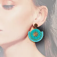 1 Pair Ethnic Style Bohemian Classic Style Printing Glass Drop Earrings main image 3