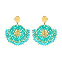 1 Pair Ethnic Style Bohemian Classic Style Printing Glass Drop Earrings main image 5