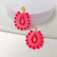 1 Pair Elegant Bohemian Sweet Water Droplets Glass Seed Bead Drop Earrings sku image 1