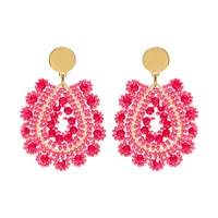 1 Pair Elegant Bohemian Sweet Water Droplets Glass Seed Bead Drop Earrings main image 3