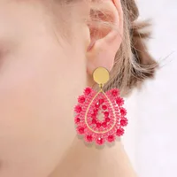 1 Pair Elegant Bohemian Sweet Water Droplets Glass Seed Bead Drop Earrings main image 5