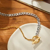 304 Stainless Steel IG Style Toggle Geometric Pendant Necklace main image 3