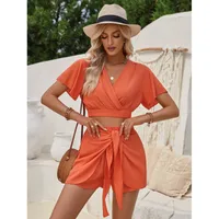 Daily Women's Casual Solid Color Spandex Polyester Shorts Sets Shorts Sets sku image 9