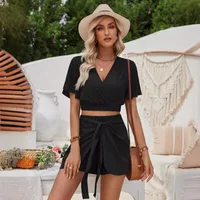 Daily Women's Casual Solid Color Spandex Polyester Shorts Sets Shorts Sets main image 5
