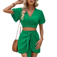 Daily Women's Casual Solid Color Spandex Polyester Shorts Sets Shorts Sets main image 3