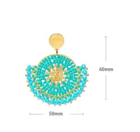 1 Pair Ethnic Style Bohemian Classic Style Printing Glass Drop Earrings main image 6