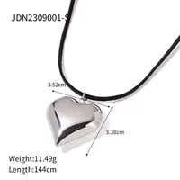 304 Stainless Steel Rope 18K Gold Plated IG Style Casual Heart Shape Bracelets Earrings Necklace sku image 2