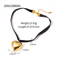 304 Stainless Steel Rope 18K Gold Plated IG Style Casual Heart Shape Bracelets Earrings Necklace sku image 6