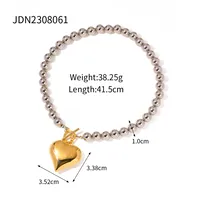 304 Stainless Steel Rope 18K Gold Plated IG Style Casual Heart Shape Bracelets Earrings Necklace sku image 9