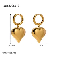 304 Stainless Steel Rope 18K Gold Plated IG Style Casual Heart Shape Bracelets Earrings Necklace sku image 8