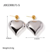 304 Stainless Steel Rope 18K Gold Plated IG Style Casual Heart Shape Bracelets Earrings Necklace sku image 7