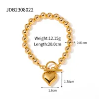 304 Stainless Steel Rope 18K Gold Plated IG Style Casual Heart Shape Bracelets Earrings Necklace sku image 1