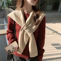 Unisex Casual Sweet Solid Color Knit Shawl main image 4