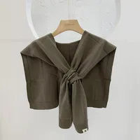 Unisex Casual Sweet Solid Color Knit Shawl sku image 3