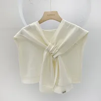 Unisex Casual Sweet Solid Color Knit Shawl sku image 2