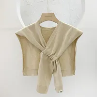 Unisex Casual Sweet Solid Color Knit Shawl sku image 7