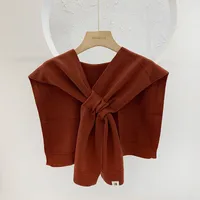 Unisex Casual Sweet Solid Color Knit Shawl sku image 4