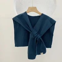 Unisex Casual Sweet Solid Color Knit Shawl sku image 9