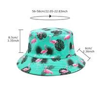 Unisex Casual Simple Style Leaves Flamingo Printing Wide Eaves Bucket Hat main image 5