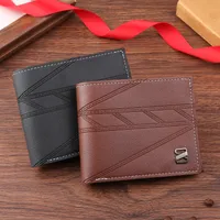 Men's Solid Color PVC Open Small Wallets main image 3