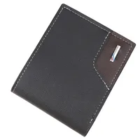 Men's Solid Color PVC Open Small Wallets main image 5