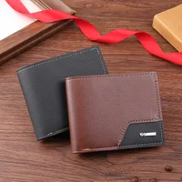 Men's Solid Color PVC Open Small Wallets main image 2