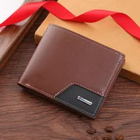 Men's Solid Color PVC Open Small Wallets sku image 3