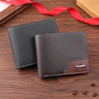 Men's Solid Color PVC Open Small Wallets main image 4