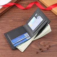 Men's Solid Color PVC Open Small Wallets main image 3
