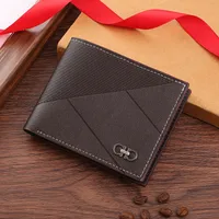 Men's Geometric PVC Open Small Wallets sku image 1